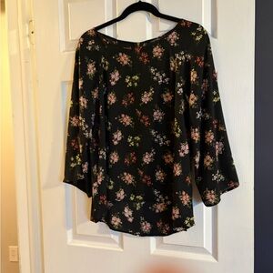 Papermoon Black Floral Blouse